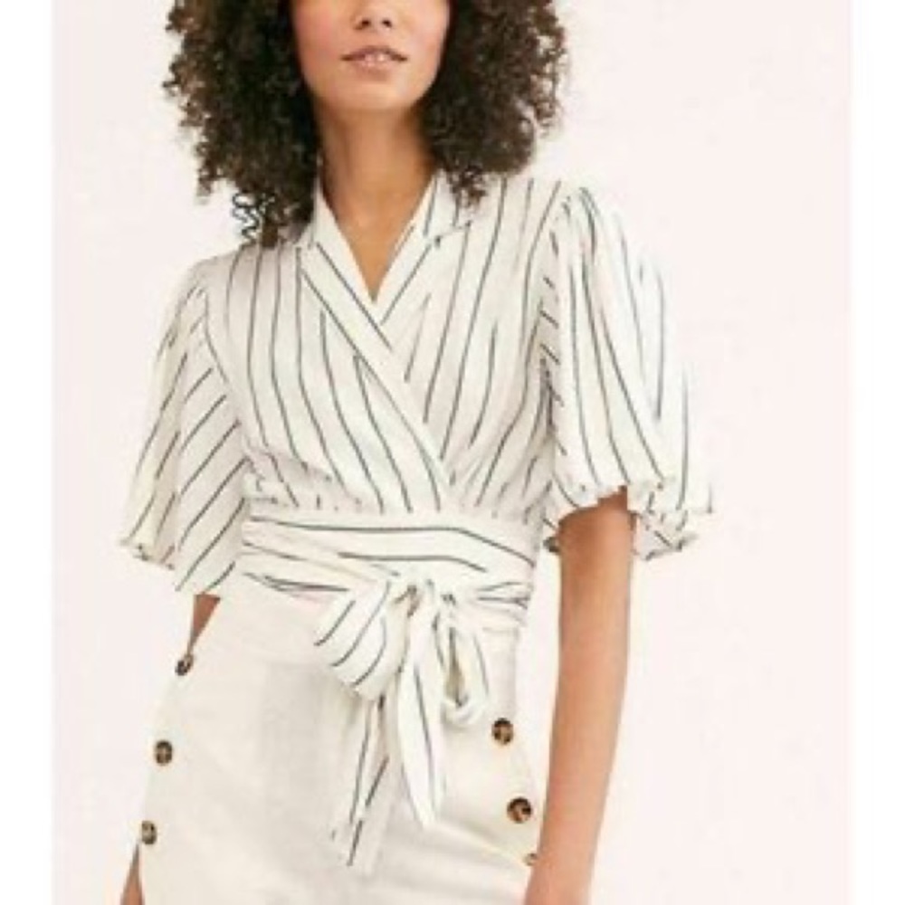 Free people striped wrap top in size L